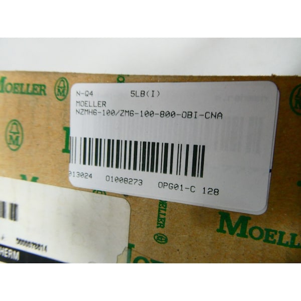Moeller Molded Case Circuit Breaker, 100A, 3 Pole, 600V AC - NZMH6-100/ZM6-100-800-OBI-CNA