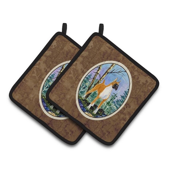 Carolines Treasures Boxer Pair of Pot Holders, 7.5 x 3 x 7.5 in. - SS8650PTHD