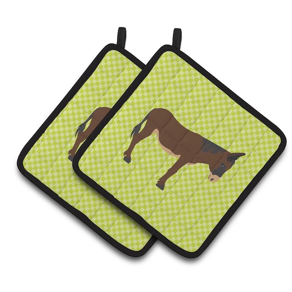 Carolines Treasures Zamorano-Leones Donkey Green Pair of Pot Holders - BB7679PTHD