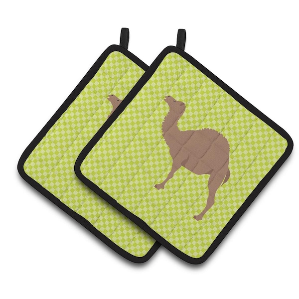 Carolines Treasures F1 Hybrid Camel Green Pair of Pot Holders - BB7645PTHD