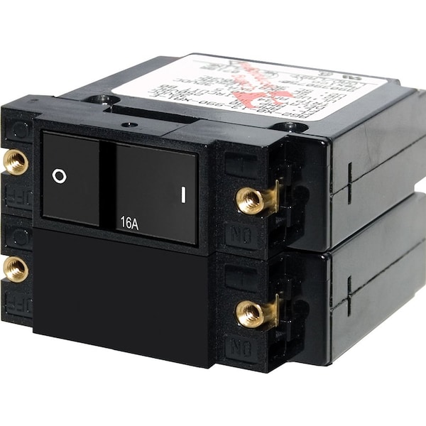 Blue Sea Systems Circuit Breaker, A Series, 16A, 2 Pole, 120/240V AC, 5kA at 32V DC - 7412