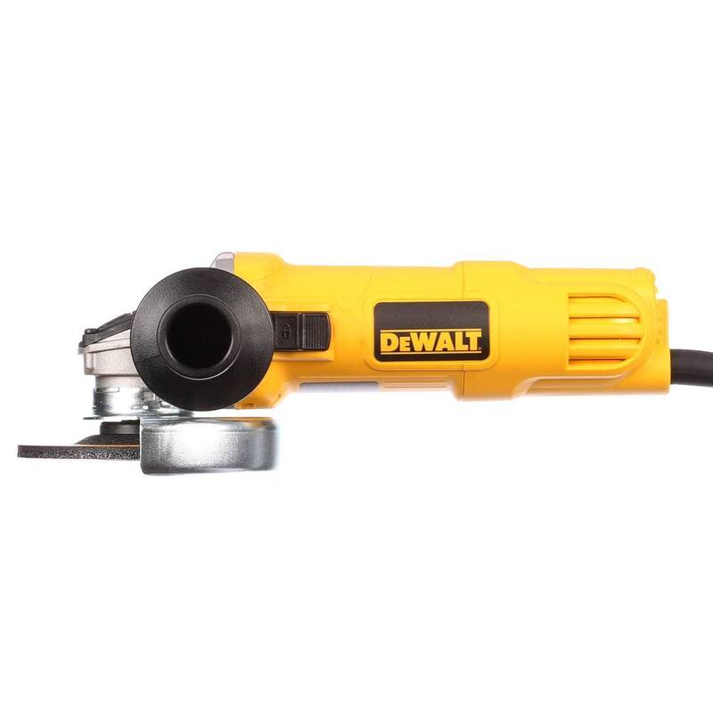 Amoladora angular eléctrica pequeña DEWALT de 7 amperes y 4.5 pulgadas con protector de 1 toque - DWE4011
