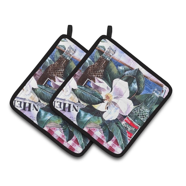 Carolines Treasures Barqs & Magnolia Pair of Pot Holders - 1009PTHD