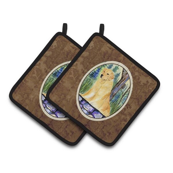 Carolines Treasures Golden Retriever Pair of Pot Holders, 7.5 x 3 x 7.5 in. - SS8111PTHD
