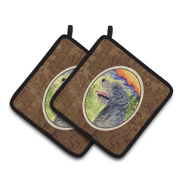 Carolines Treasures Irish Wolfhound Pair of Pot Holders, 7.5 x 3 x 7.5 in. - SS8209PTHD