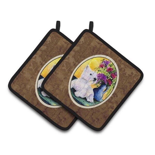 Carolines Treasures Westie Pair of Pot Holders, 7.5 x 3 x 7.5 in. - SS8301PTHD