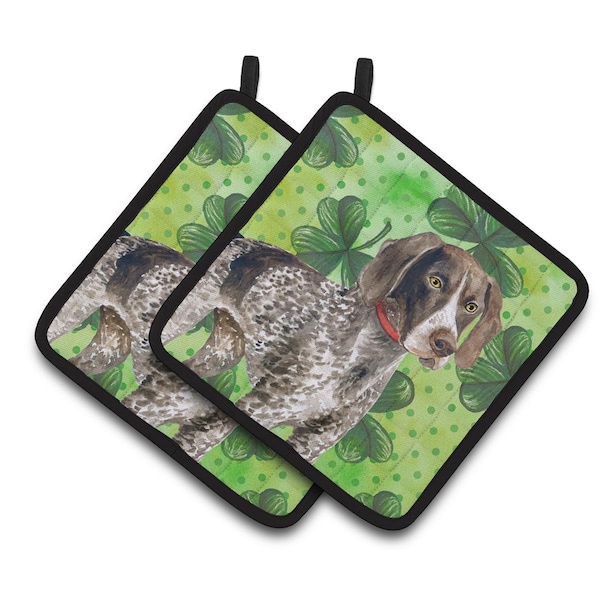 Carolines Treasures German Shorthaired Pointer St Patricks Pair of Pot Holders - BB9815PTHD