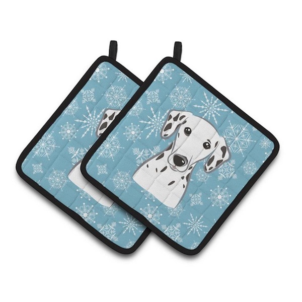 Carolines Treasures Snowflake Dalmatian Pair of Pot Holders, 7.5 x 3 x 7.5 in. - BB1644PTHD