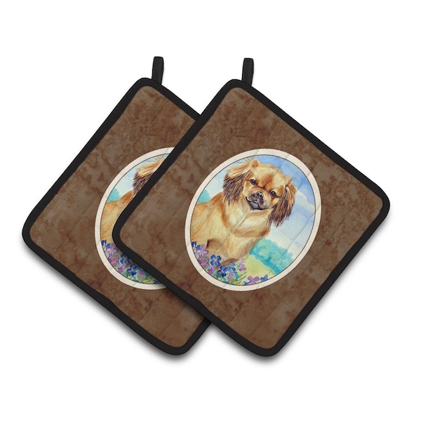 Carolines Treasures Tibetan Spaniel Pair of Pot Holders - 7078PTHD