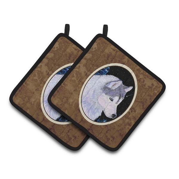 Carolines Treasures Siberian Husky Pair of Pot Holders, 7.5 x 3 x 7.5 in. - SS8617PTHD