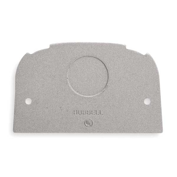 Hubbell Wiring Device-Kellems Above Floor Fitting Plate, 1 Gang, Rectangular, Aluminum, Furniture Feed Cover - SS309SF