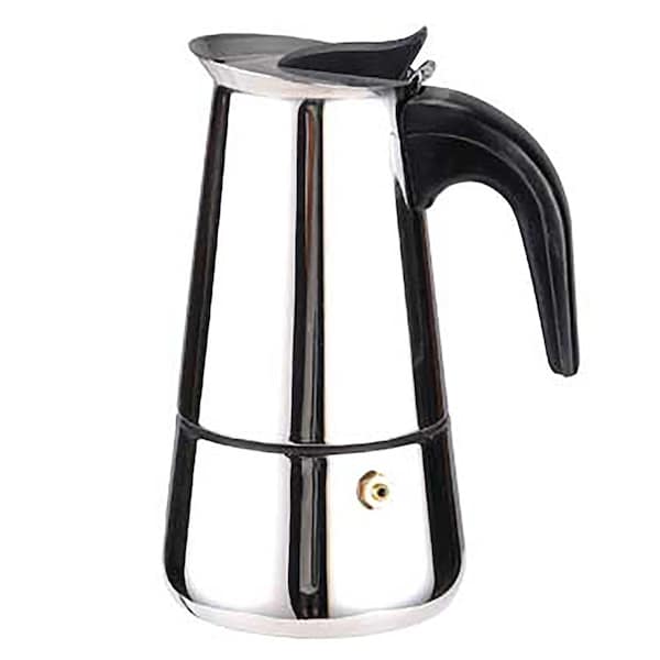 Home Basics 2 Cup Demitasse Shot Stainless Steel Stovetop Espresso Maker, Silver - EM00248