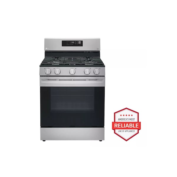 Almo 30in ThinQ 5.8 cu. ft. Single Oven Gas Range with Easy Clean and Proactive Customer Care - LRGL5821S
