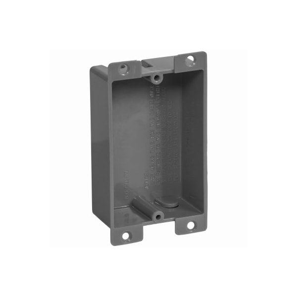 Ecm Industries Electrical Box, 8 cu in, Old Work Outlet Box Type, 1 Gang, PVC - BOX-RS8