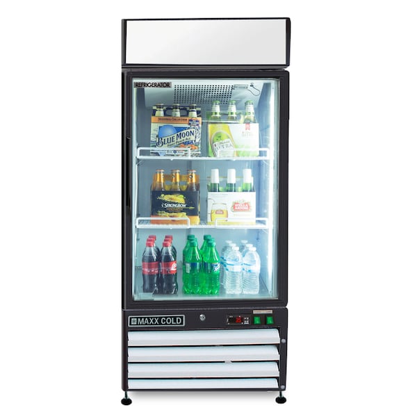Maxx Cold Refrigerator 12 cu.ft., Single Door, Comm. Merchandiser, White/Glass - MXM1-12R