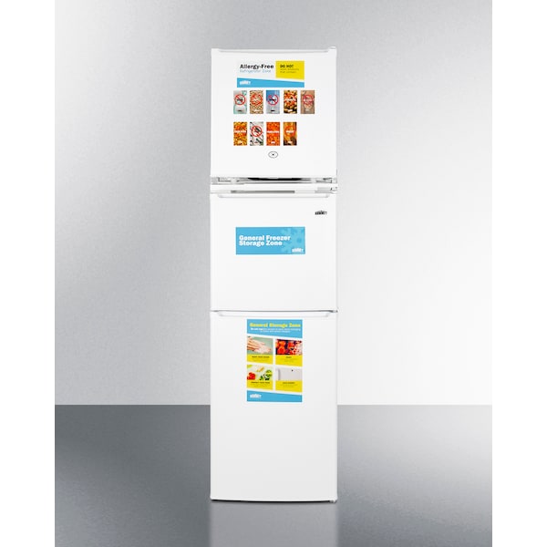 Summit 19" Wide Allergy-Free Refrigerator-Freezer Combination - AZRF7W