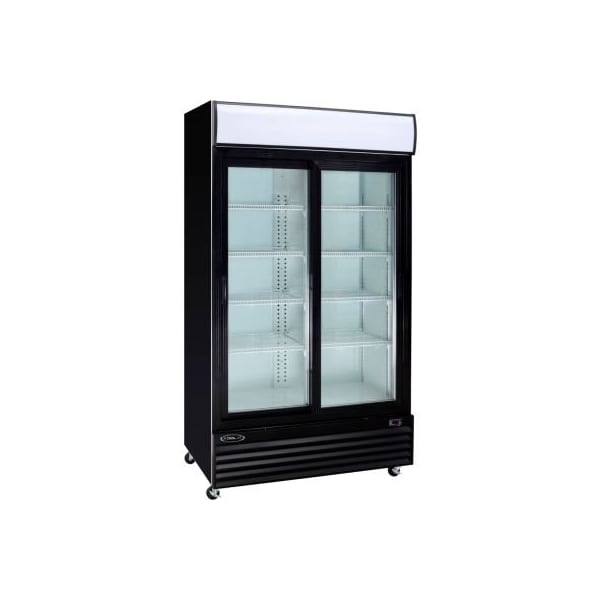 Mvp Group Corporation Kool-It - Refrigerated Merchandiser, 2 Glass Doors, 36 Cu. Ft., Black, 79-1/2"H x 44-1/2"W - KSM-36