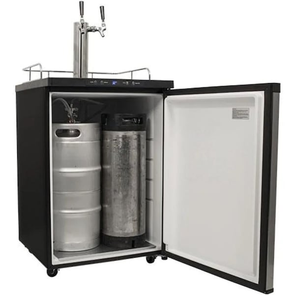 Edgestar 24 Inch Wide Freestanding Double Tap Kegerator with Digital Display - KC3000TWIN