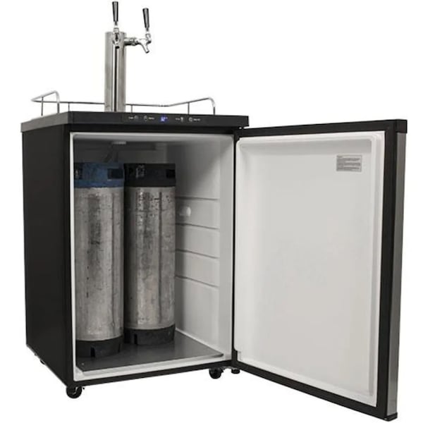 Edgestar 24 Inch Wide Freestanding Double Tap Kegerator with Digital Display - KC3000TWIN