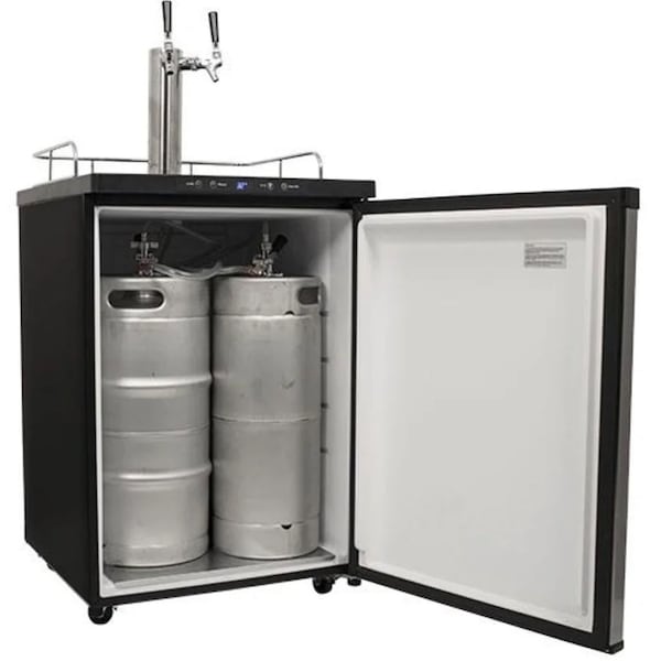 Edgestar 24 Inch Wide Freestanding Double Tap Kegerator with Digital Display - KC3000TWIN