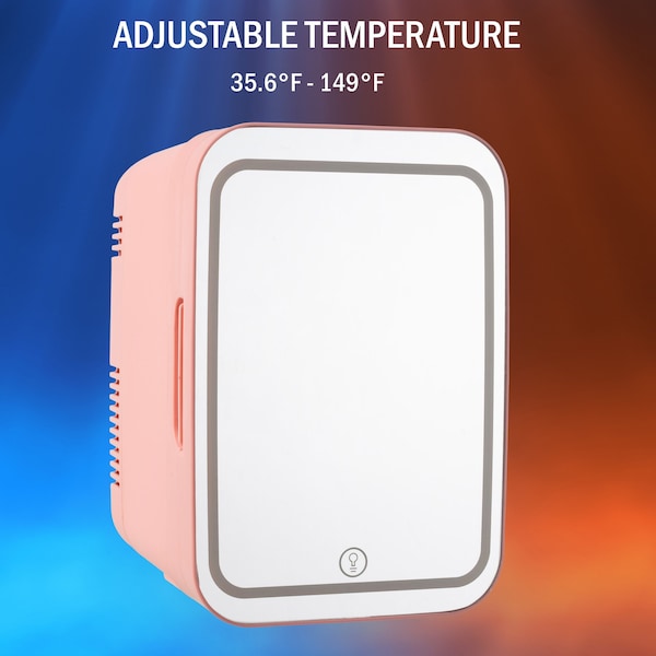 Home-Complete Skincare Fridge - 4L Mini Portable Fridge with 12V Charger by Pink - 80-5209