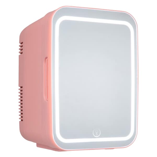 Home-Complete Skincare Fridge - 4L Mini Portable Fridge with 12V Charger by Pink - 80-5209