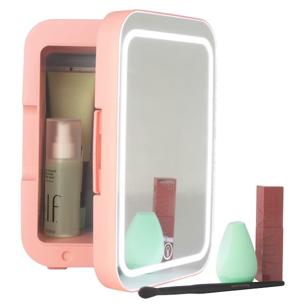 Home-Complete Skincare Fridge - 4L Mini Portable Fridge with 12V Charger by Pink - 80-5209