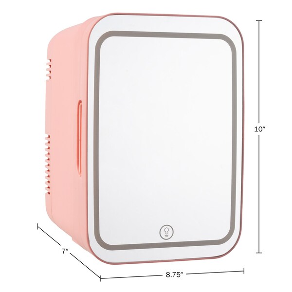 Home-Complete Skincare Fridge - 4L Mini Portable Fridge with 12V Charger by Pink - 80-5209