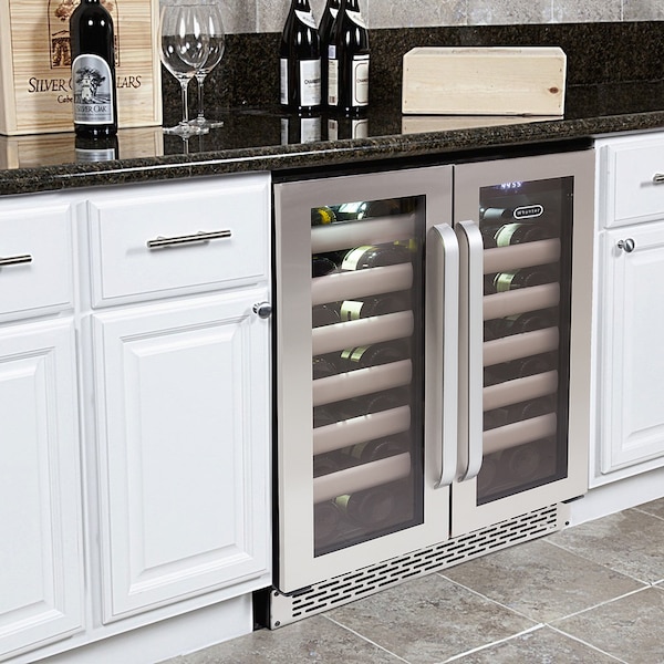 Whynter Seamless Stainless Steel Door Dual Zone Built-in Wine Refrigerator - BWR-401DS