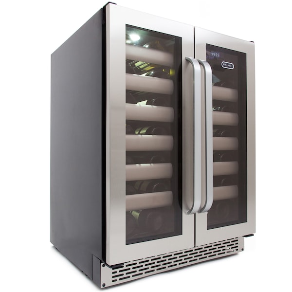 Whynter Seamless Stainless Steel Door Dual Zone Built-in Wine Refrigerator - BWR-401DS