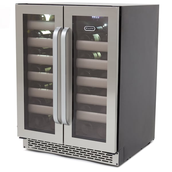 Whynter Seamless Stainless Steel Door Dual Zone Built-in Wine Refrigerator - BWR-401DS