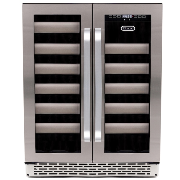 Whynter Seamless Stainless Steel Door Dual Zone Built-in Wine Refrigerator - BWR-401DS