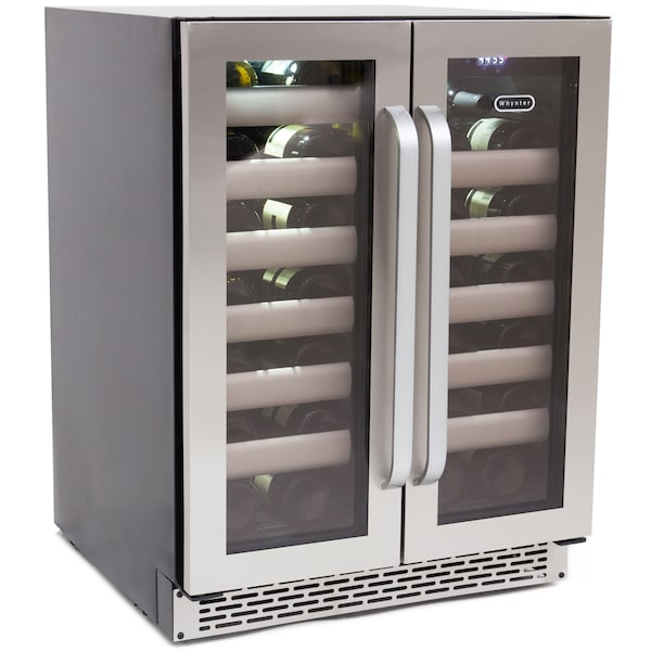 Whynter Seamless Stainless Steel Door Dual Zone Built-in Wine Refrigerator - BWR-401DS