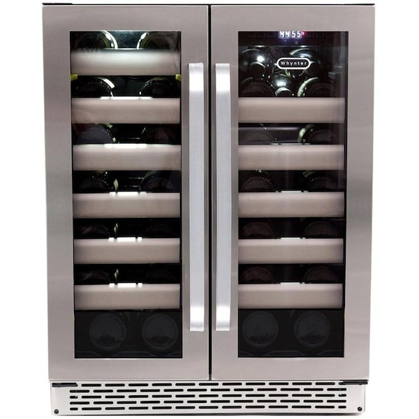 Whynter Seamless Stainless Steel Door Dual Zone Built-in Wine Refrigerator - BWR-401DS