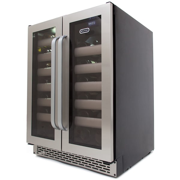 Whynter Seamless Stainless Steel Door Dual Zone Built-in Wine Refrigerator - BWR-401DS