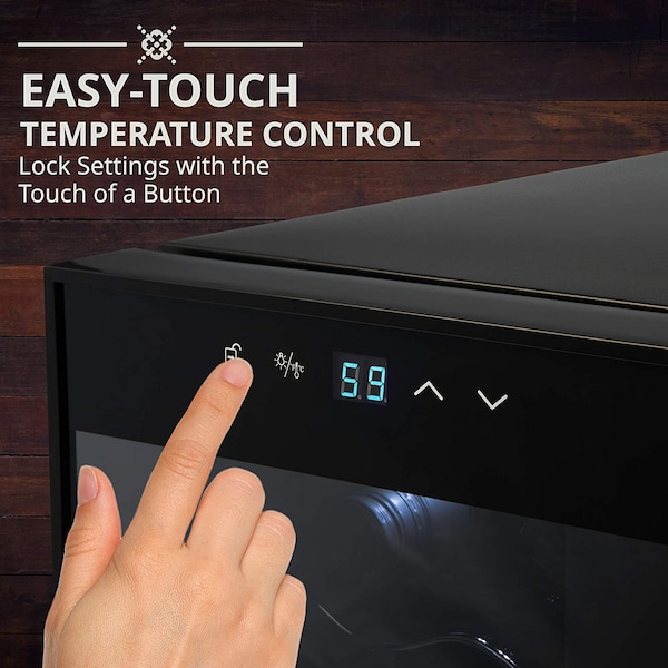 Ivation 12-Bottle Compressor Freestanding Wine Cooler Refrigerator - Black - IVFWCC125B