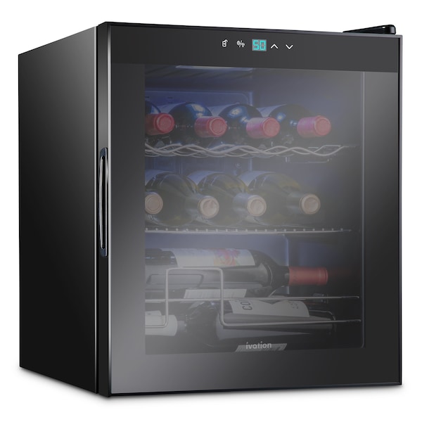Ivation 12-Bottle Compressor Freestanding Wine Cooler Refrigerator - Black - IVFWCC125B