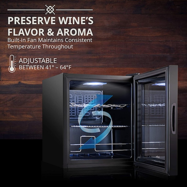 Ivation 12-Bottle Compressor Freestanding Wine Cooler Refrigerator - Black - IVFWCC125B
