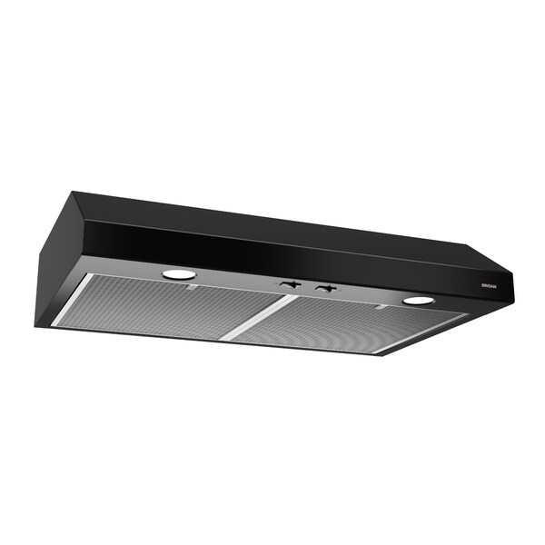 Almo Glacier 42-Inch Black Convertible Under Cabinet Range Hood with 300 Max CFM Blower and 5 Sones - BCSD142BL