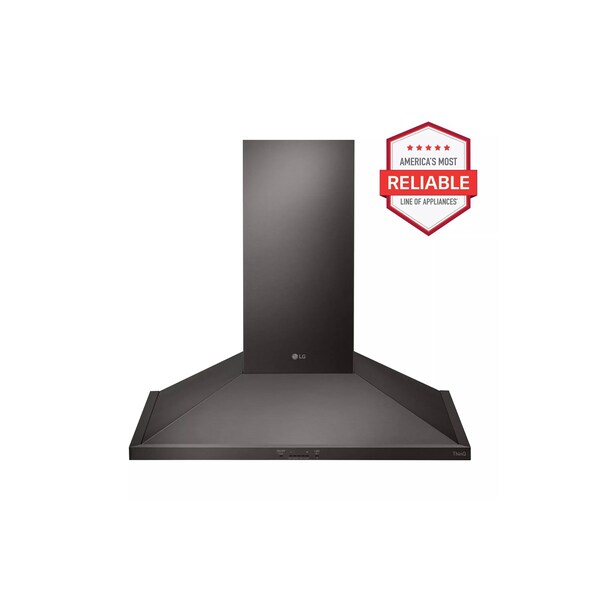 Almo 36ftft Black Stainless Steel Wall Mount Chimney Range Hood with 600 CFM Blower - HCED3615D