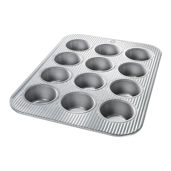 Kitchen Queen 1.37 x 15.75 x 11.12 in.  12 Cups Steel Metallic Muffin Pan, 6PK - KI153562