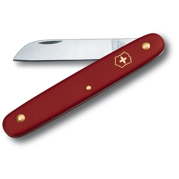 Swiss Army Brands 2024 Victorinox Kitchen Floral Knife, Straight 4In Blade, Red Handle - VIC-3.9050