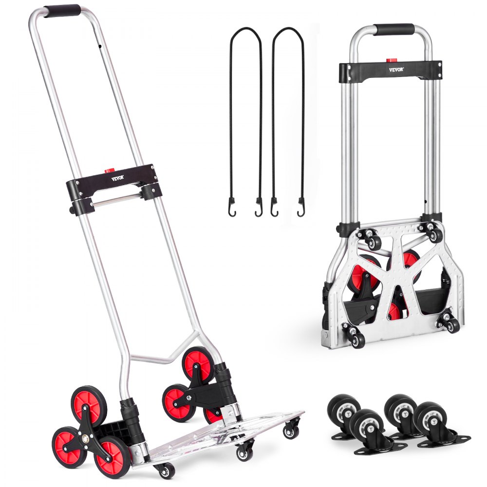 Stair Climbing Cart Heavy Duty Folding Hand Truck Dolly 260 lbs 10 Wheels - TCSPLCYS260LDSY04V0