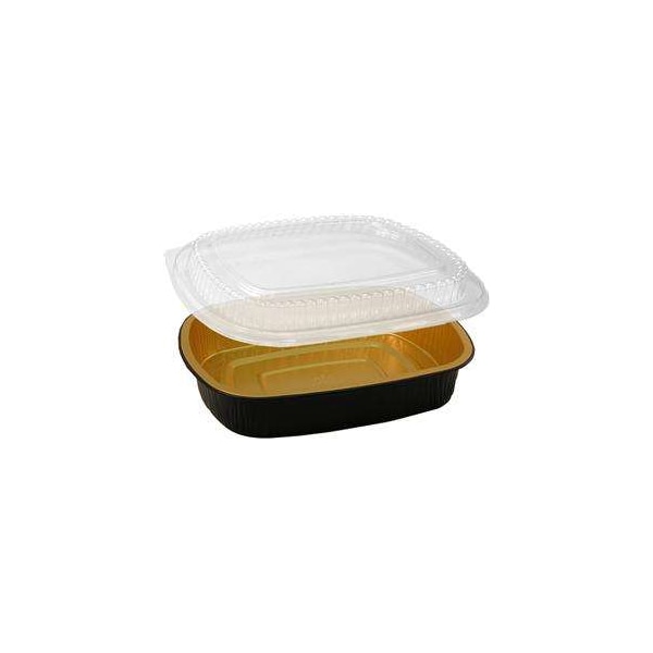Handi-Foil Handi-Foil Gourmet To-Go Medium Entree With Dome Lid Gold Combo, PK50 - 4202-70-50WDL