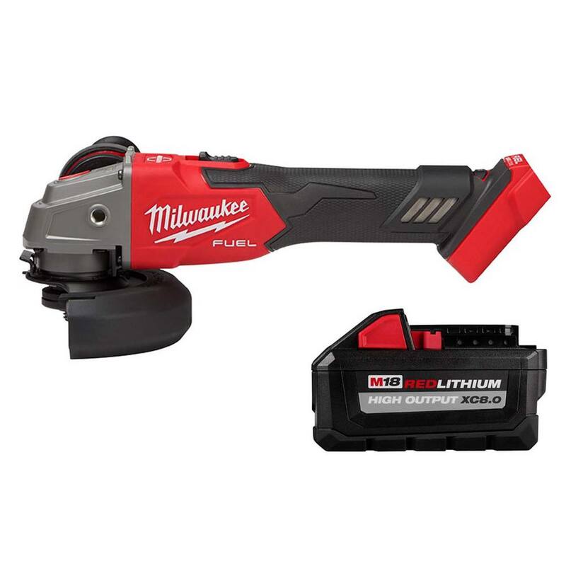 Molinillo inalámbrico sin escobillas Milwaukee M18 FUEL de 18V de iones de litio de 4-1/2 in./5 in. con batería XC de 8,0 Ah de ALTA POTENCIA - 2889-20-48-11-1880.
