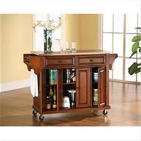 Betterbeds Crosley Furniture Stainless Steel Top Kitchen Cart-Island in Classic Cherry Finish - BE3046377