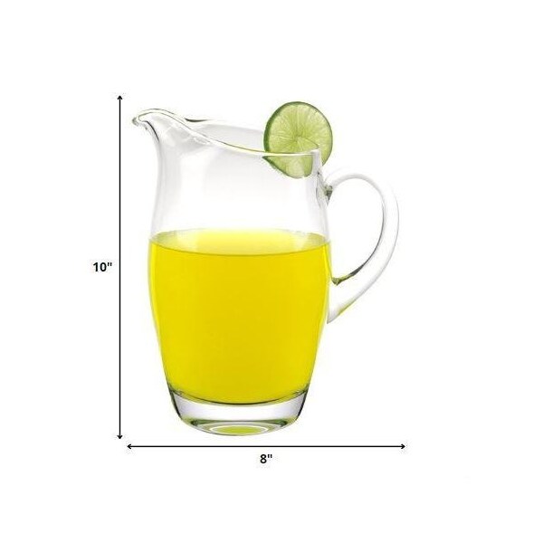Homeroots 54 oz 54 oz Mouth Blown Crystal Barrel Water Juice or Iced Tea Pitcher - 376152