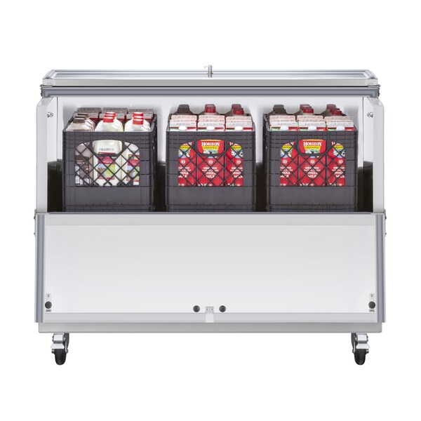 Maxx Cold Milk Cooler, 49 in.W, Stores up to 12 13 in. Milk Crates, in Stainless Steel - MXMC49HC