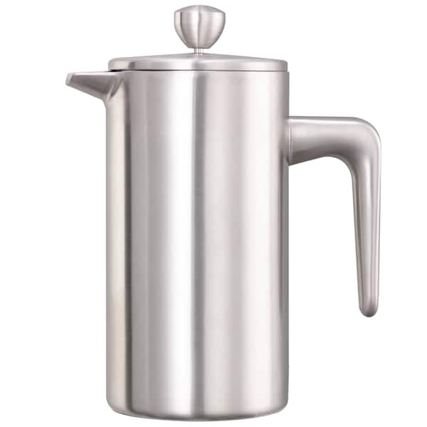 Service Ideas Coffee Press, 12 oz., Double wall Stainless Steel, Brushed - PDWSA350BS