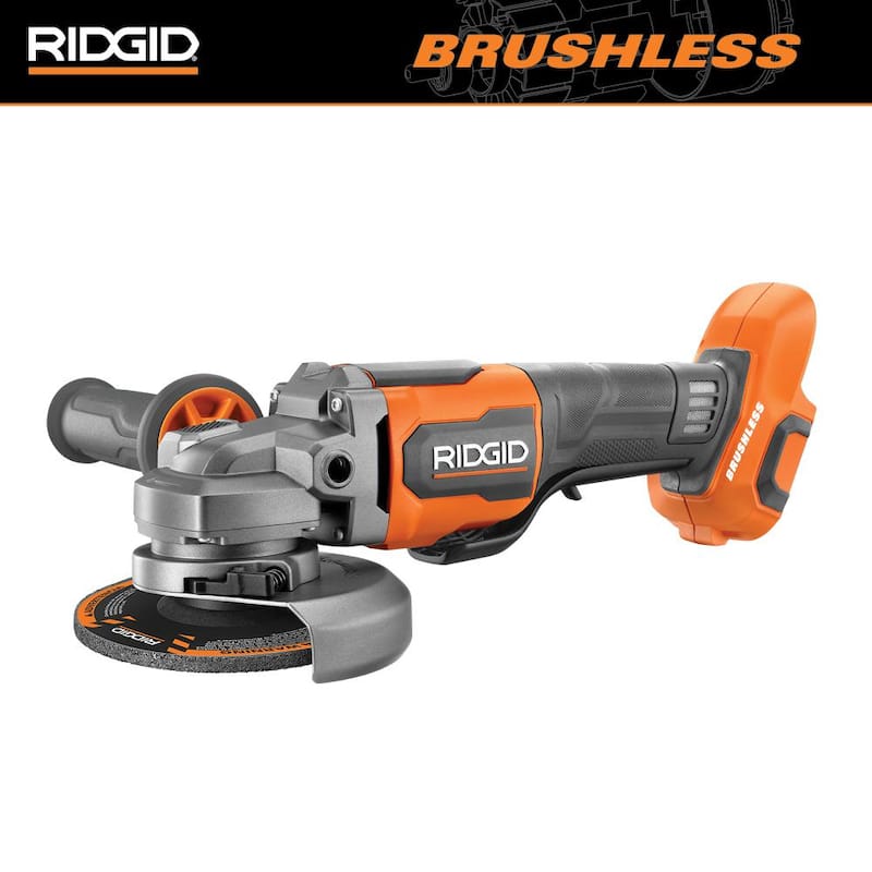 Amoladora angular inalámbrica RIDGID 18V sin escobillas de 4-1/2 pulgadas con interruptor de paleta (solo herramienta) - R86047B